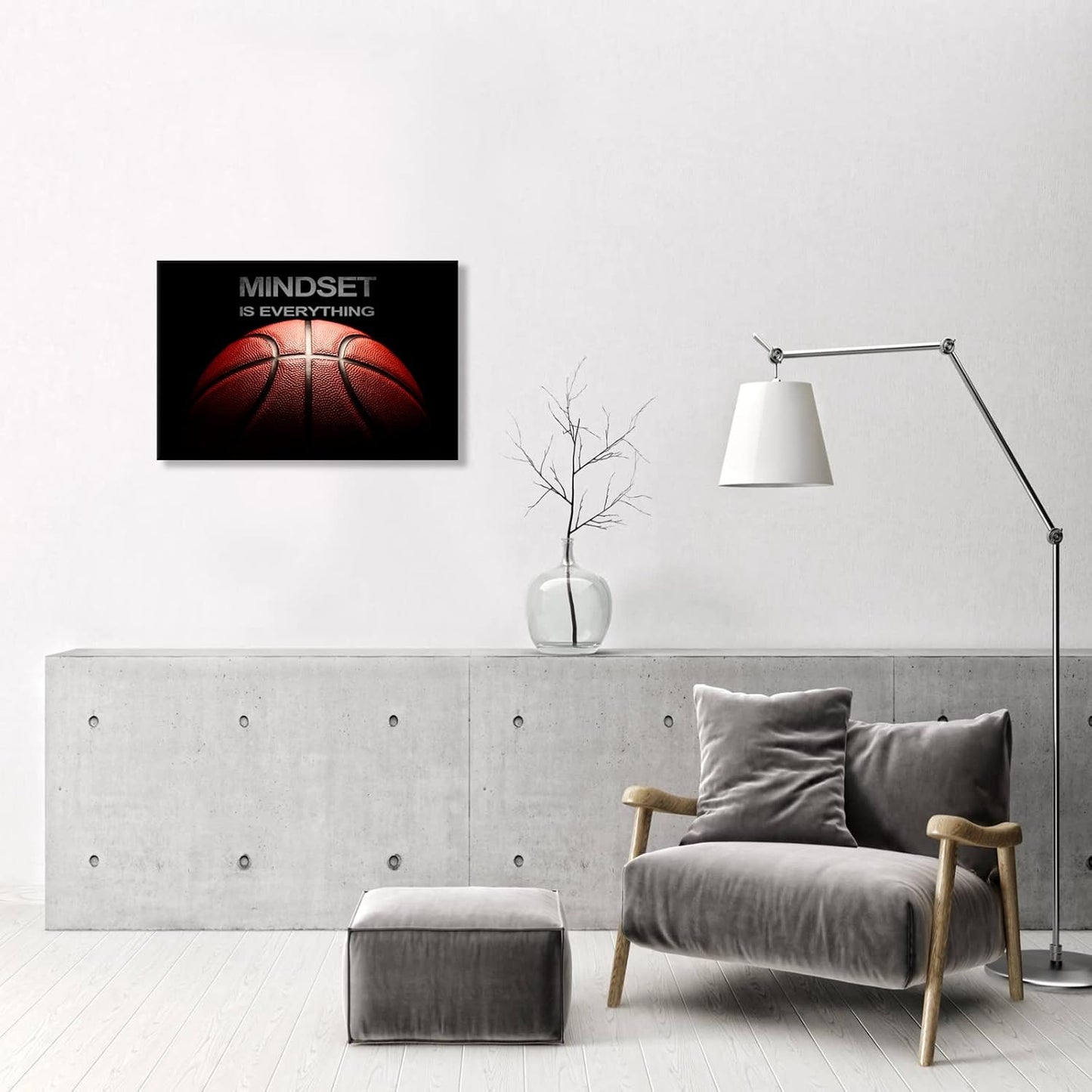 Inspirational Canvas Wall Art Success Ball Painting Office Decor Mindset Is Everything Motivational Poster for Office Living Room Framed Ready to Hang