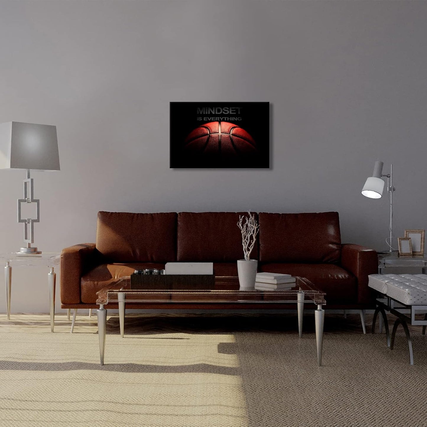 Inspirational Canvas Wall Art Success Ball Painting Office Decor Mindset Is Everything Motivational Poster for Office Living Room Framed Ready to Hang