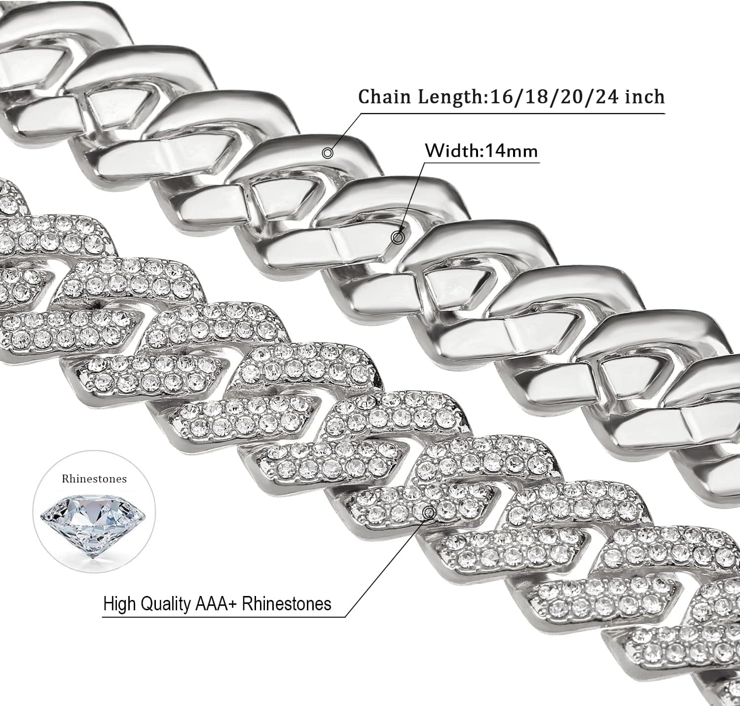 2 Pieces Cuban Link Chain