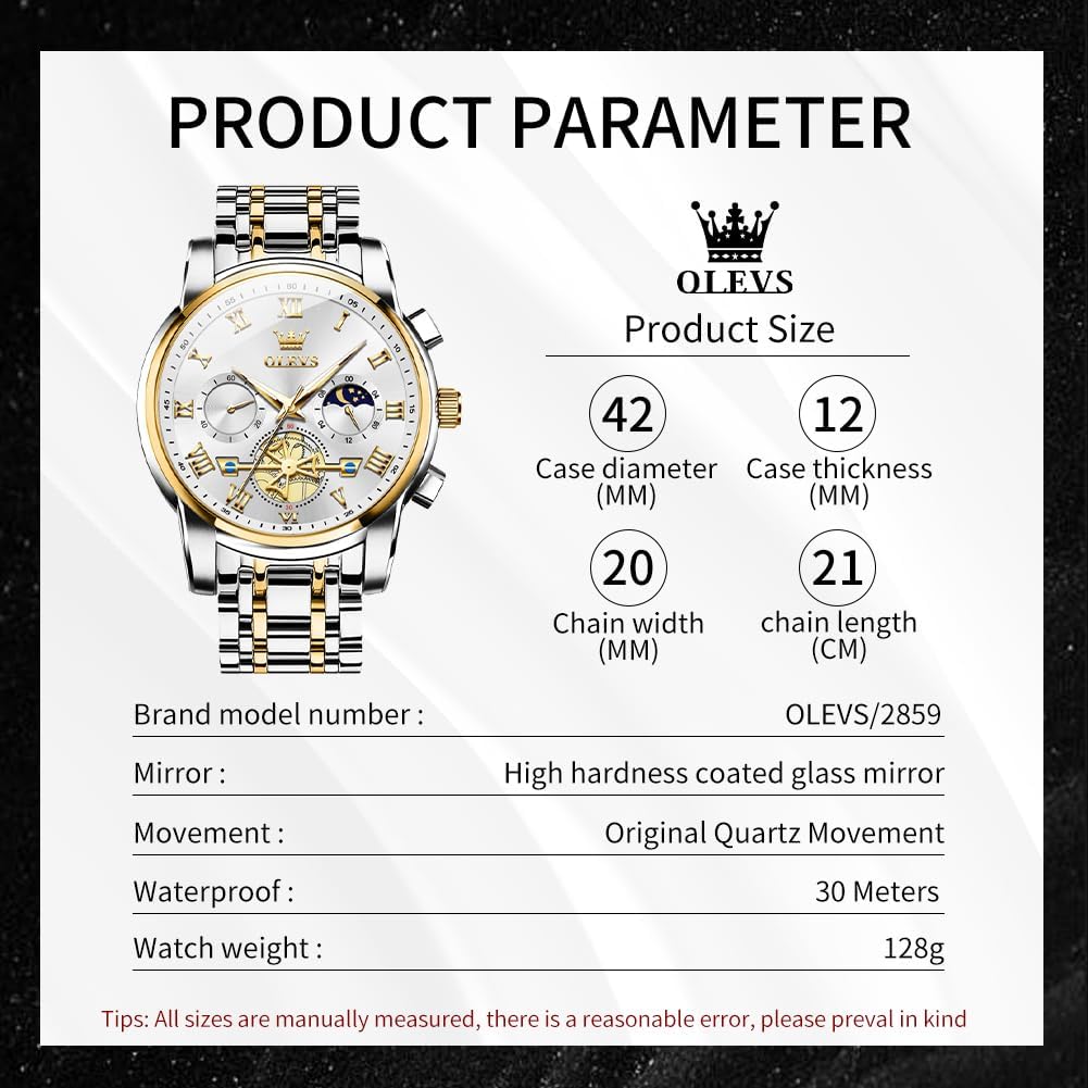 Men Waterproof Luxury Big Face