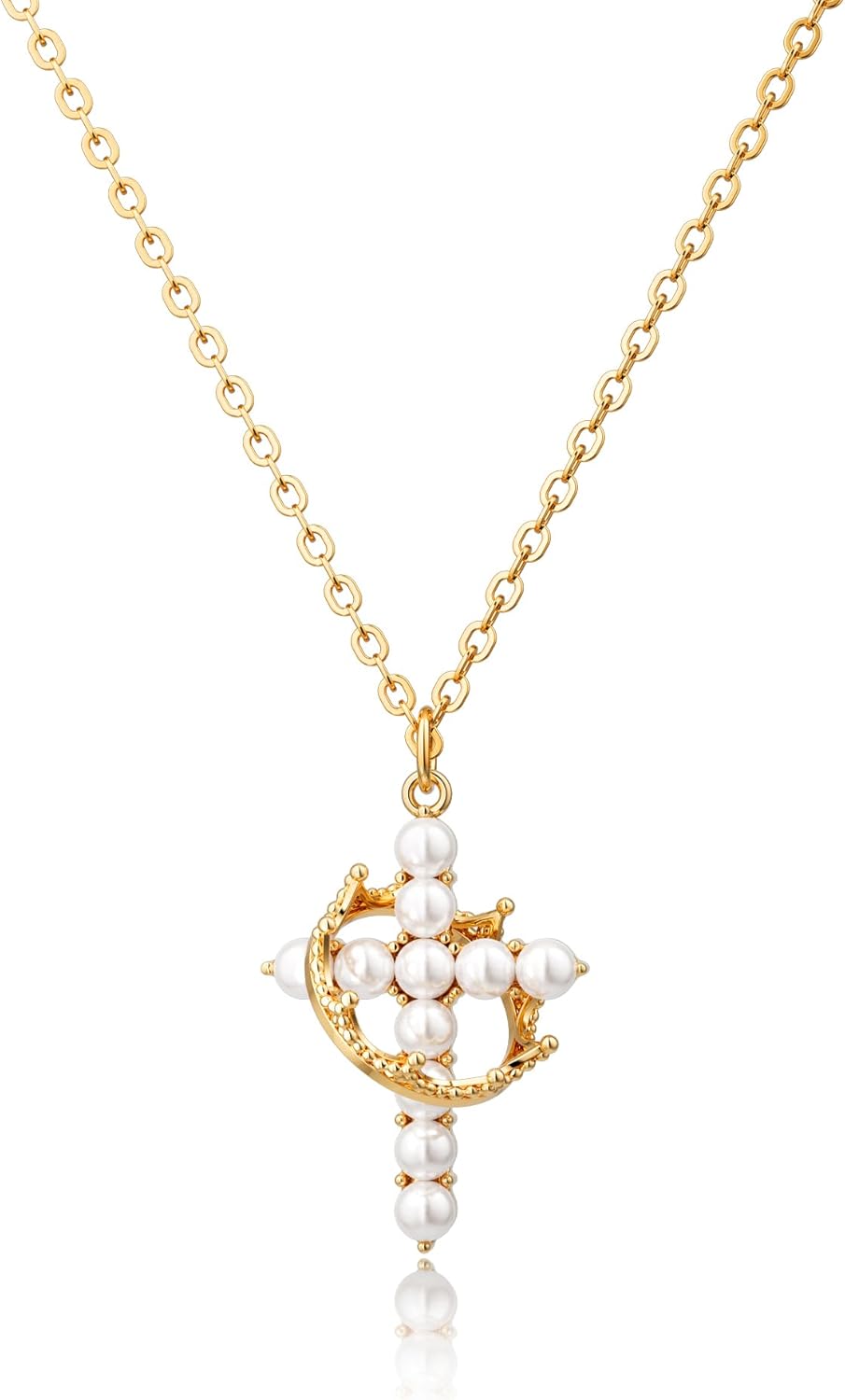 Upgraded Crown Cross Necklace for Women