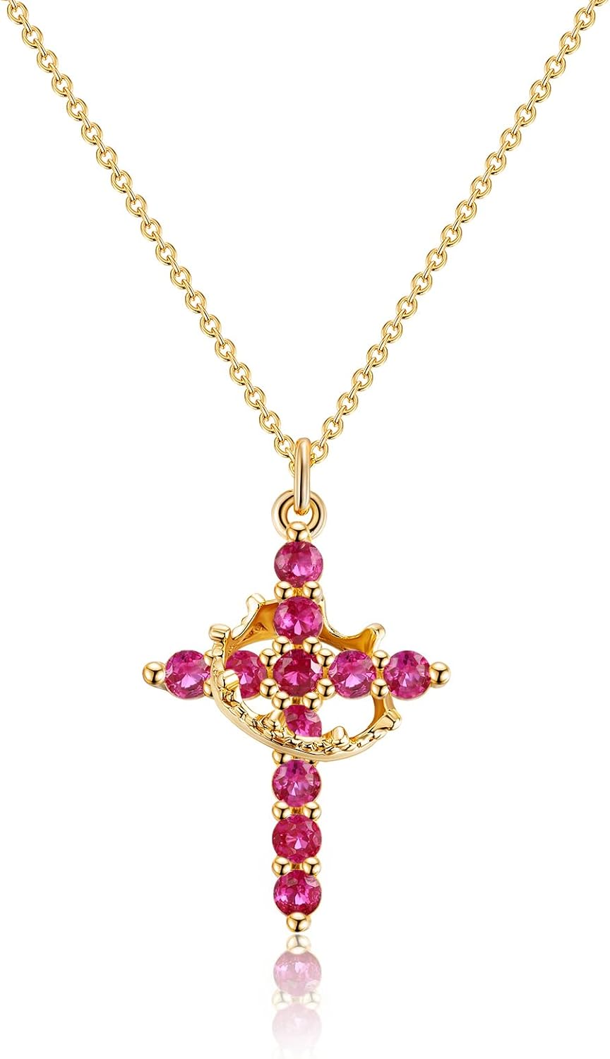 Upgraded Crown Cross Necklace for Women