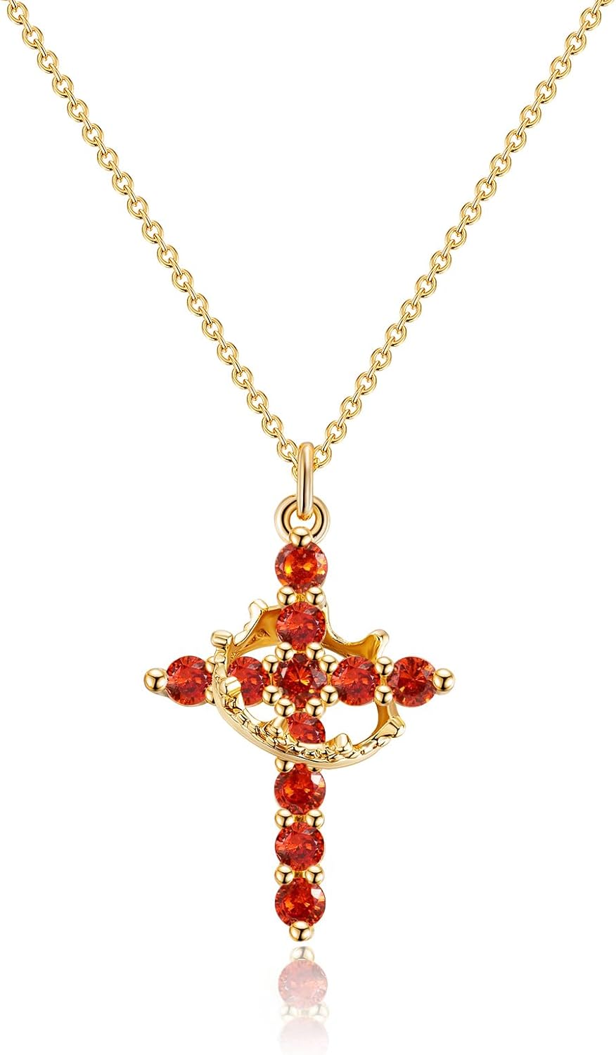 Upgraded Crown Cross Necklace for Women