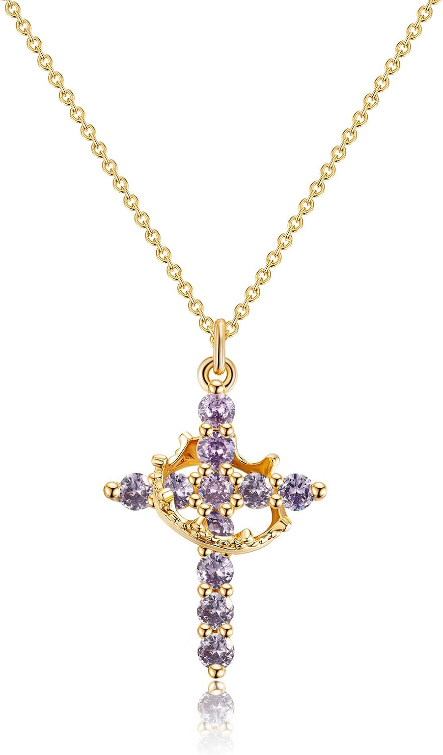 Upgraded Crown Cross Necklace for Women