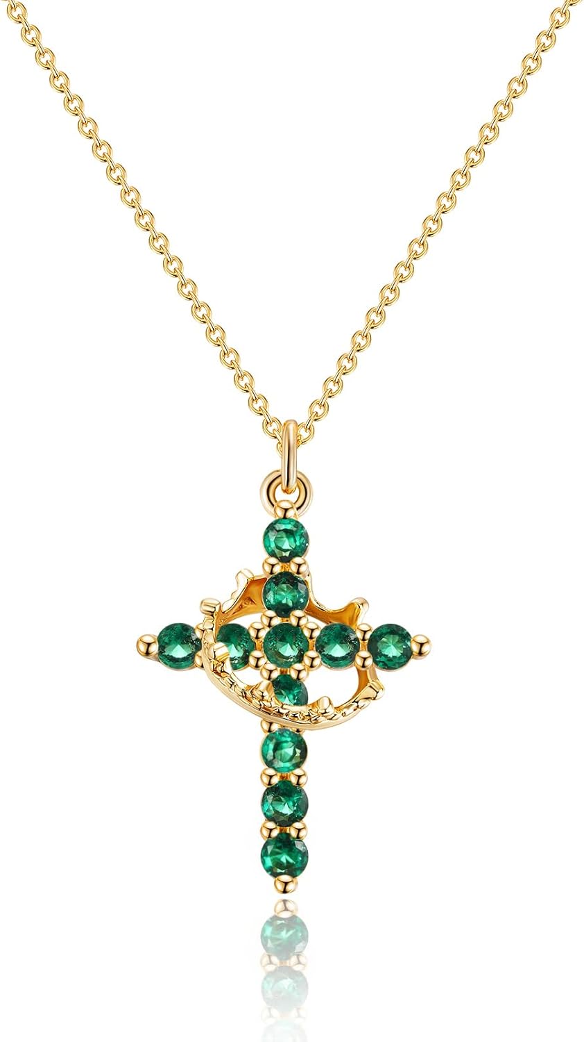 Upgraded Crown Cross Necklace for Women