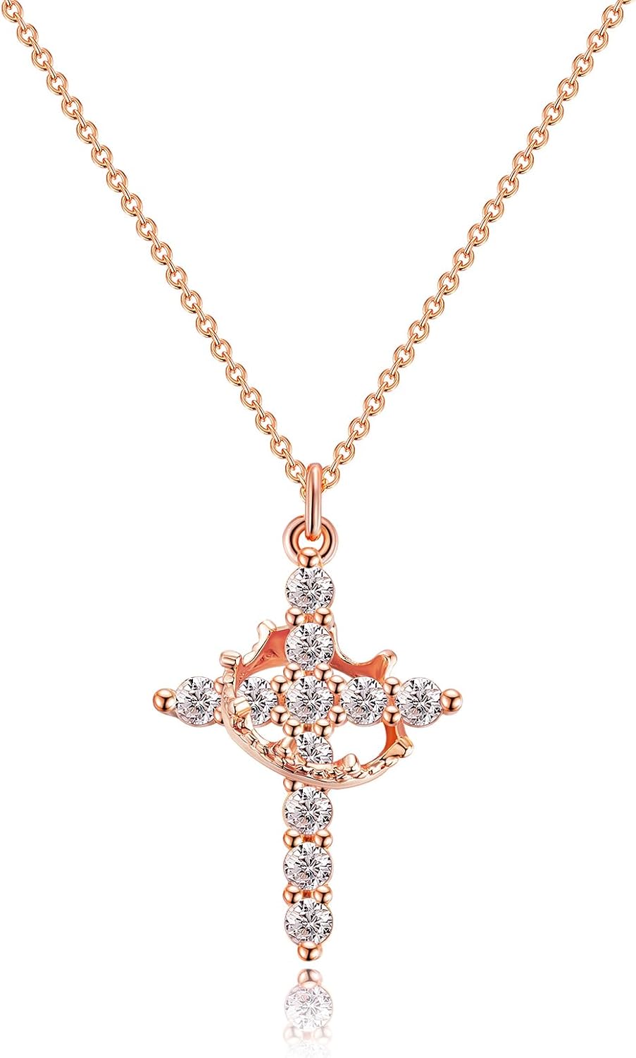 Upgraded Crown Cross Necklace for Women
