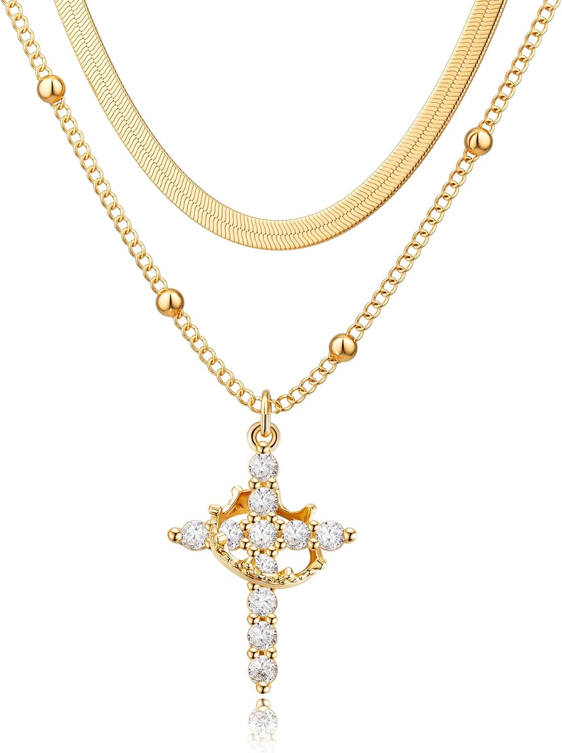 Upgraded Crown Cross Necklace for Women