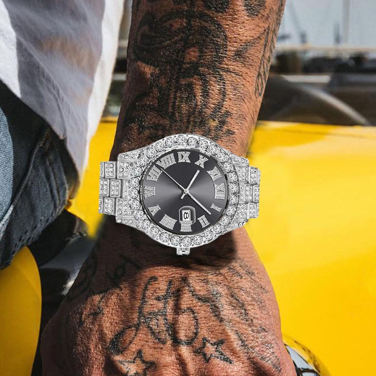 crystal diamond luxury wrist watch