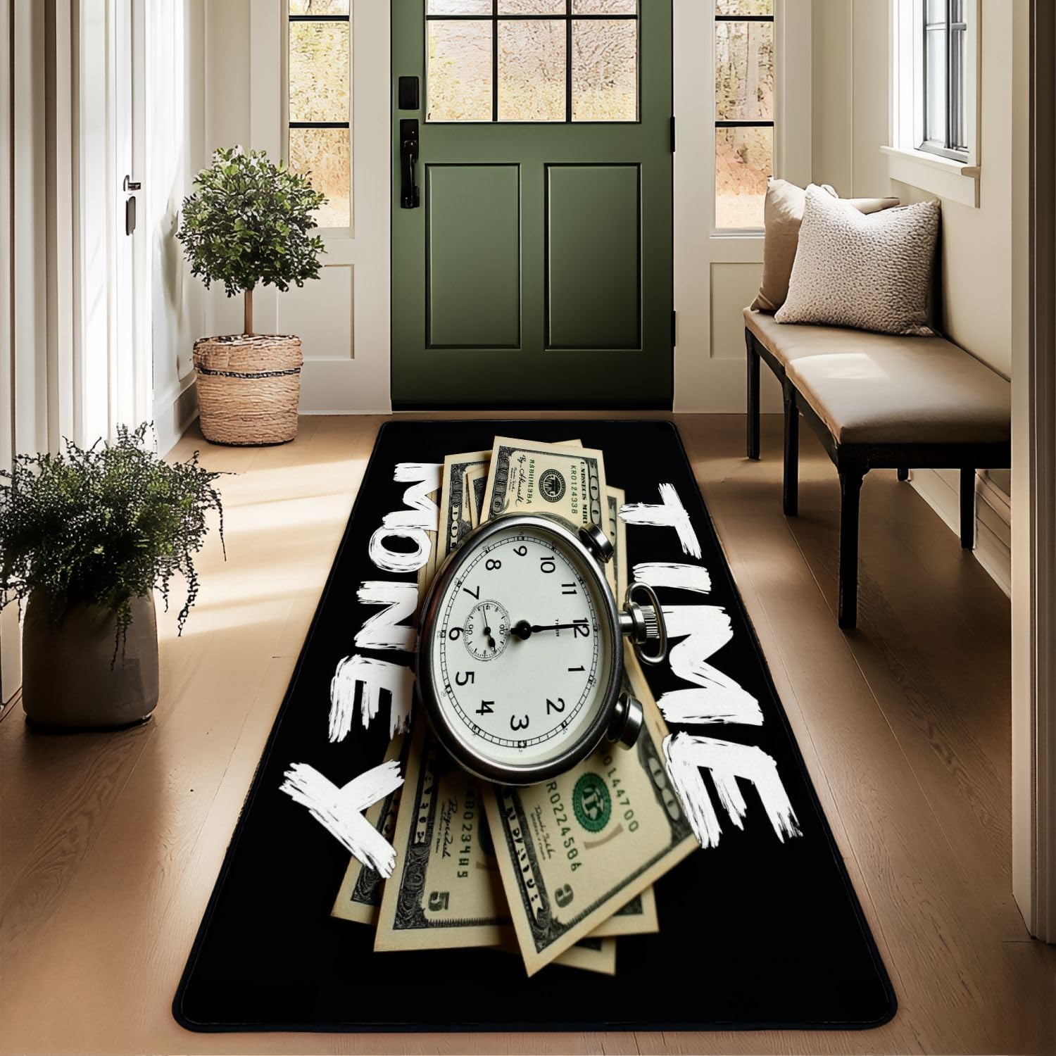 2X6 time is money rug