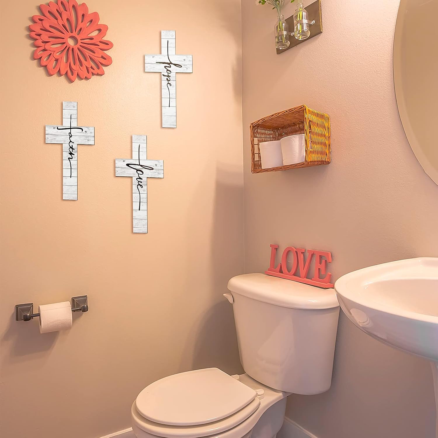 3 Pieces Faith Love Hope Cross Sign