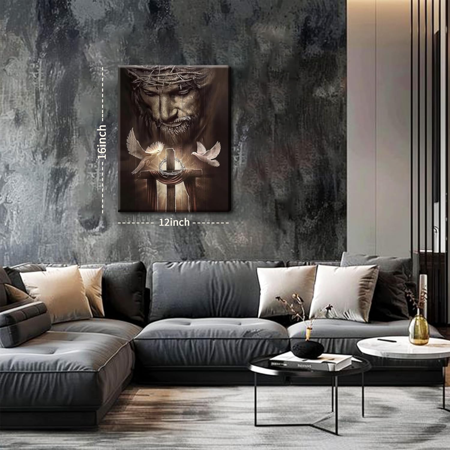 Jesus Christ Cross and Doves Religious Home Decor