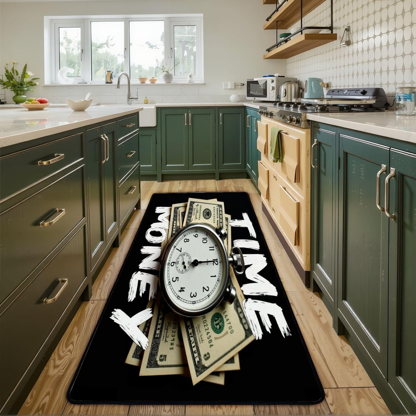 2X6 time is money rug