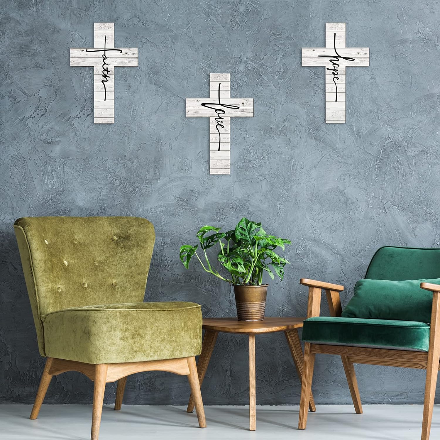 3 Pieces Faith Love Hope Cross Sign