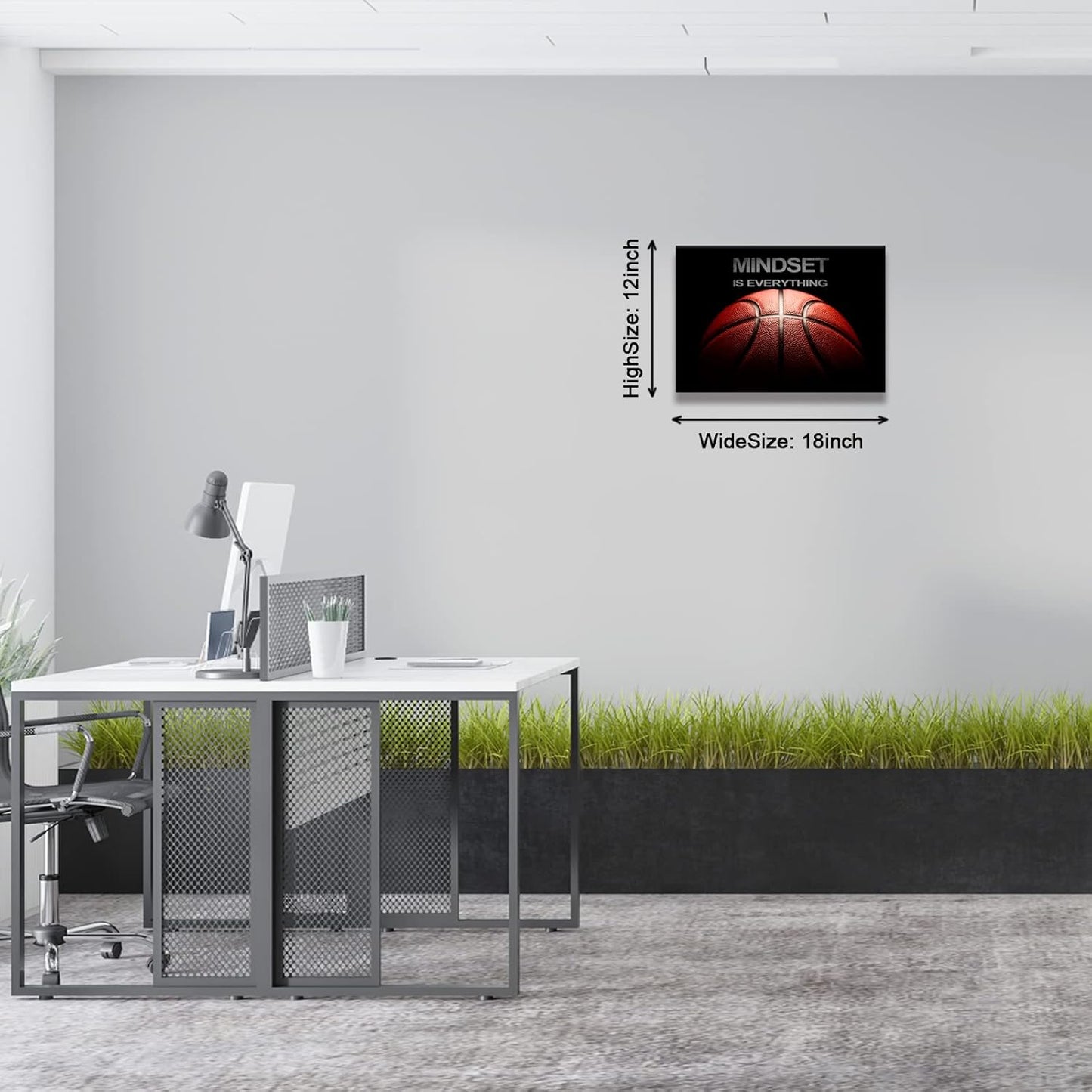 Inspirational Canvas Wall Art Success Ball Painting Office Decor Mindset Is Everything Motivational Poster for Office Living Room Framed Ready to Hang