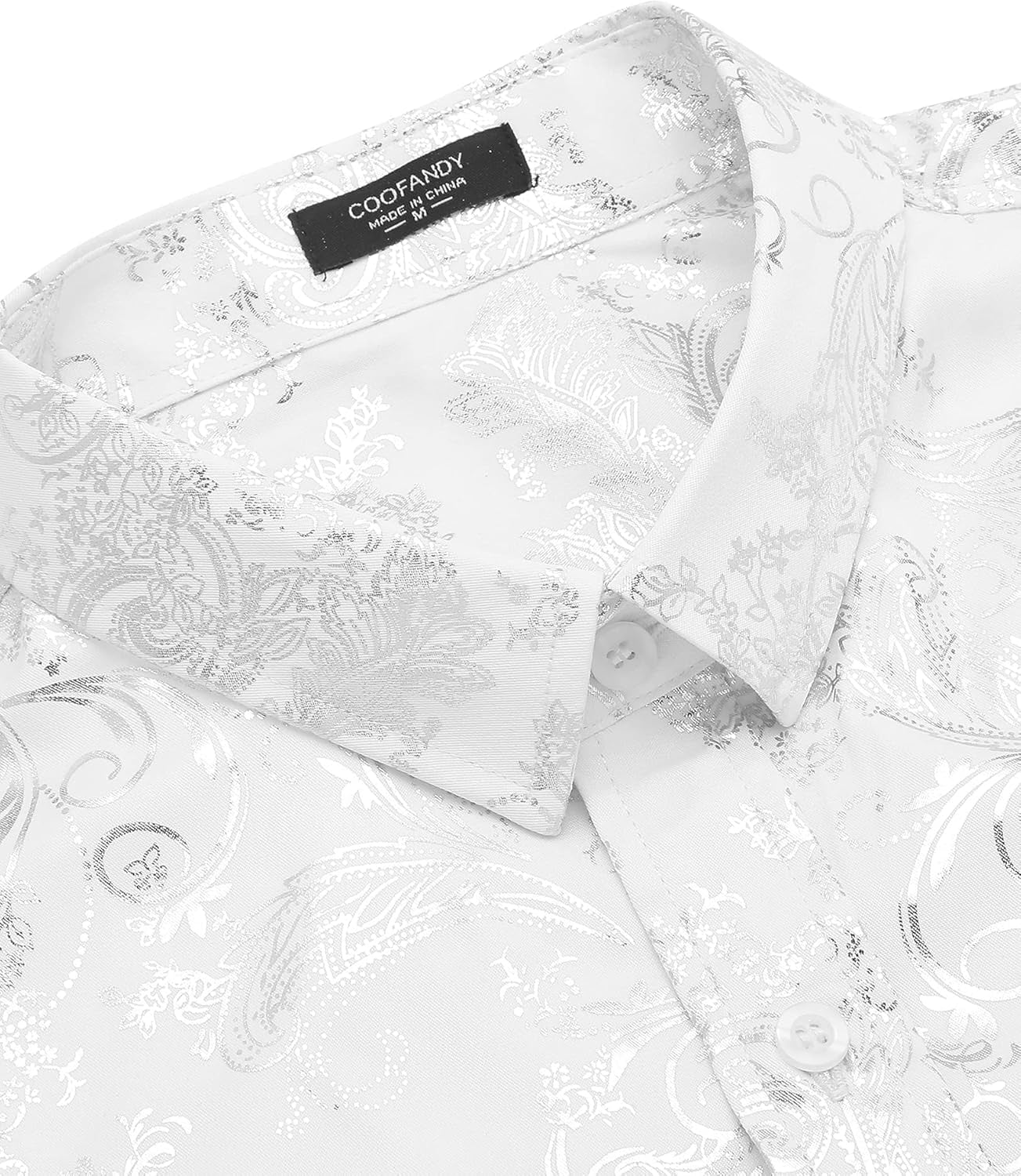 Men'S Paisley Shirt Luxury Disco Long Sleeve Button down Dress Shirts