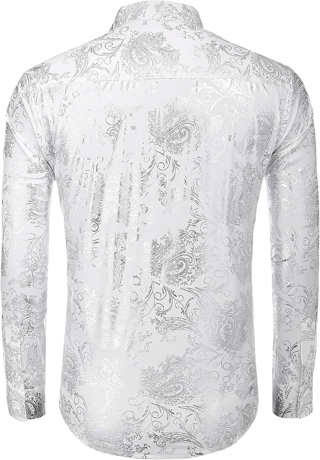 Men'S Paisley Shirt Luxury Disco Long Sleeve Button down Dress Shirts