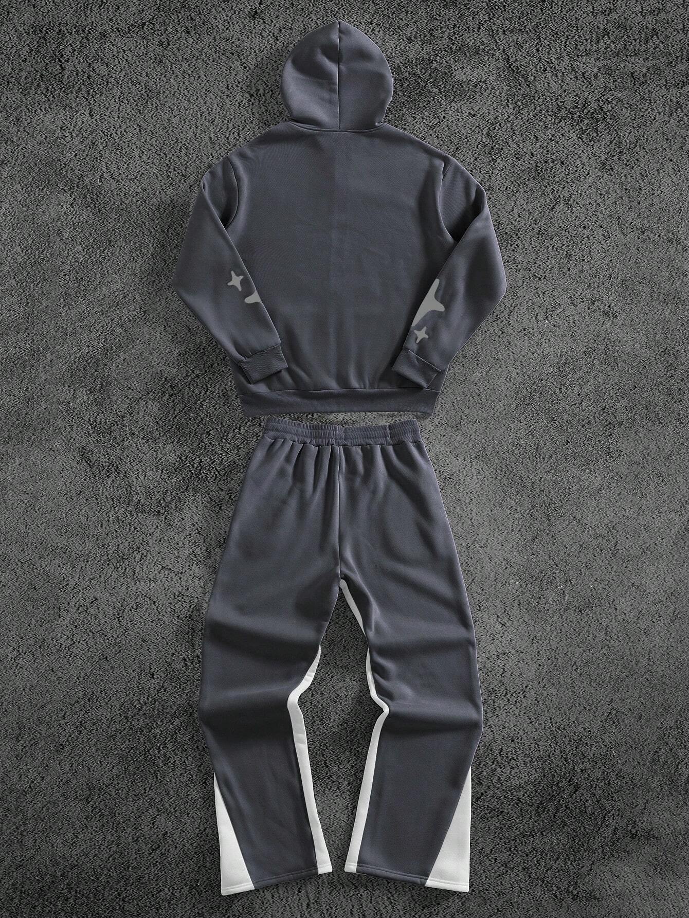 Men's Graphic Hoodie & Sweatpants Set - Manfinity Streetrush Collection