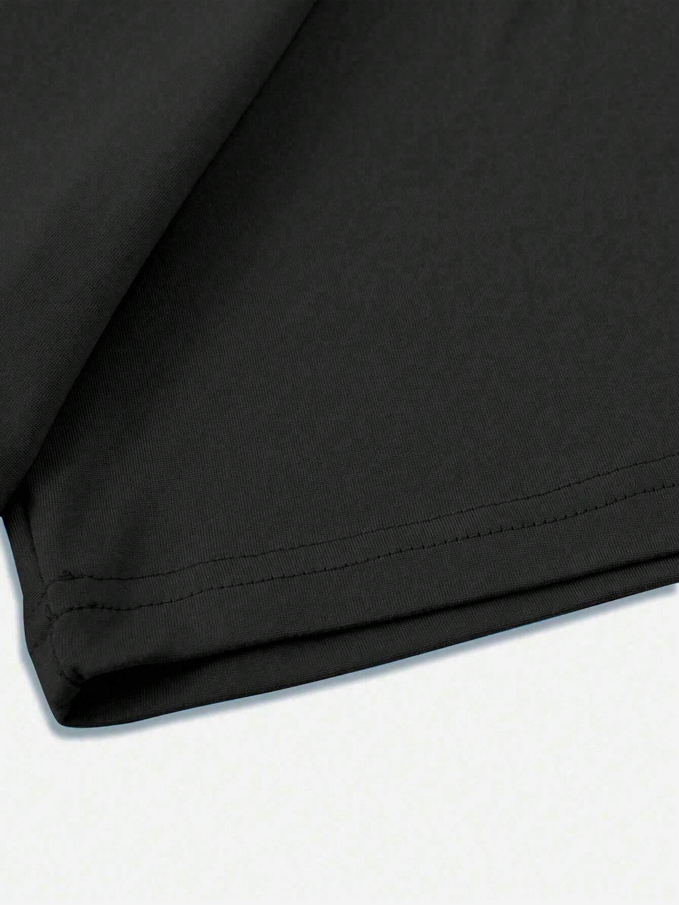 Manfinity Homme Men Casual Summer Cross & Slogan Graphic Printed Short Sleeve T-Shirt, for Friends