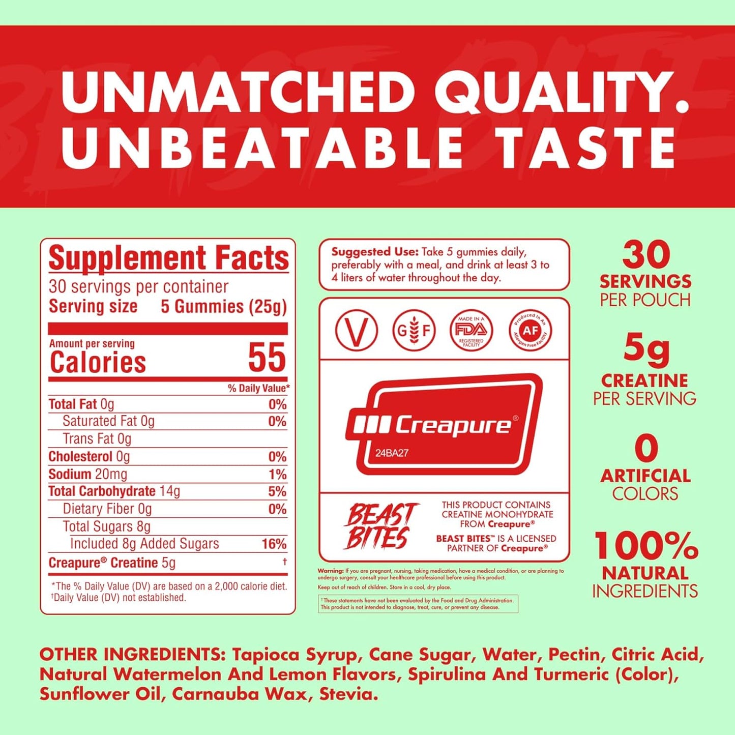 Creatine Infused Gummies - 5G watermelon