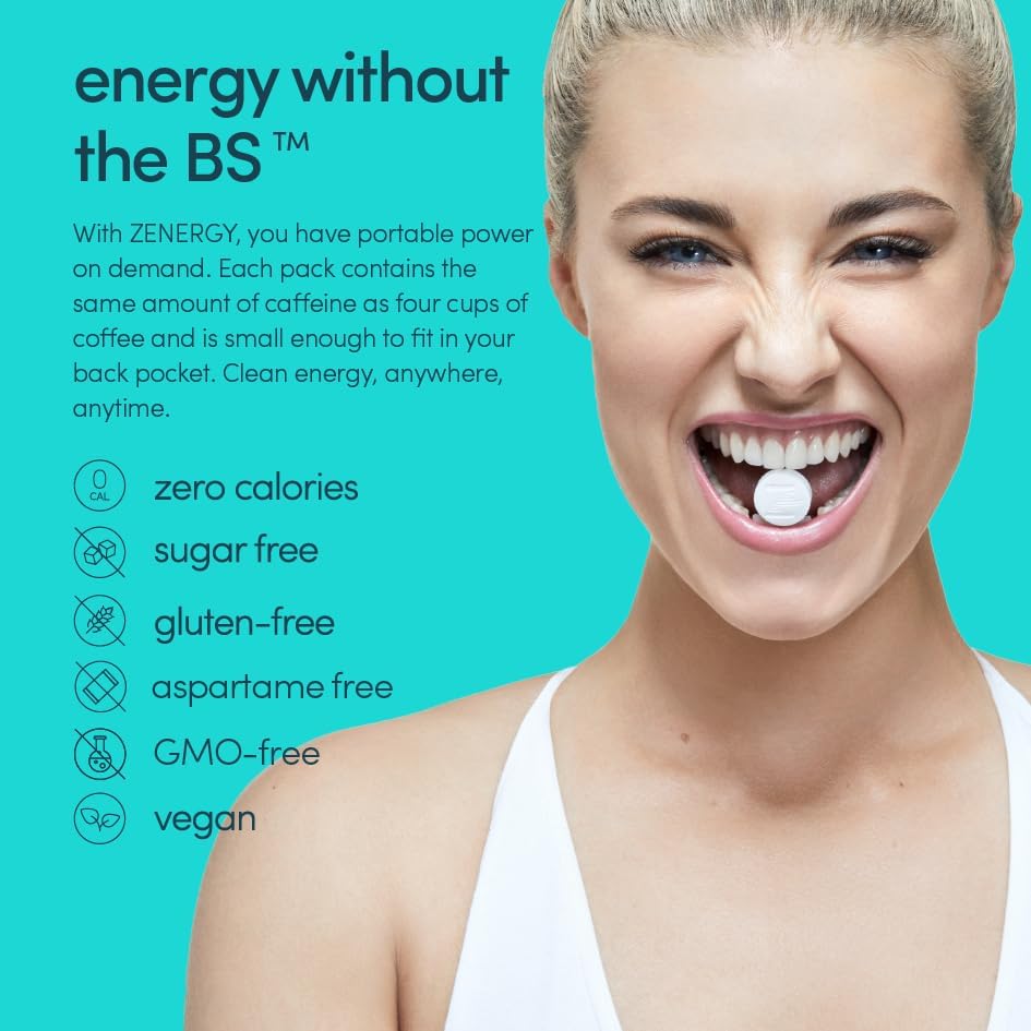 Energy Gum - Mint Flavor  50Mg Caffeine 3 Pack 24 Count