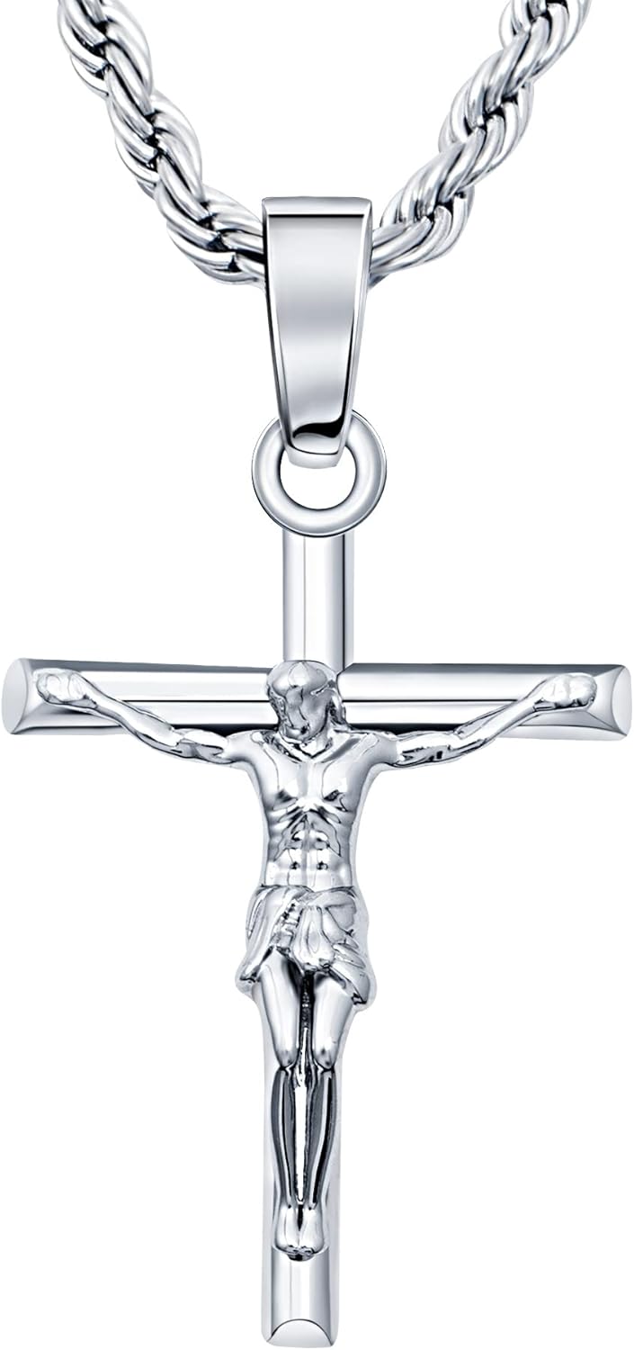 Crucifix Cross Necklace 18K Gold Plated Cross 