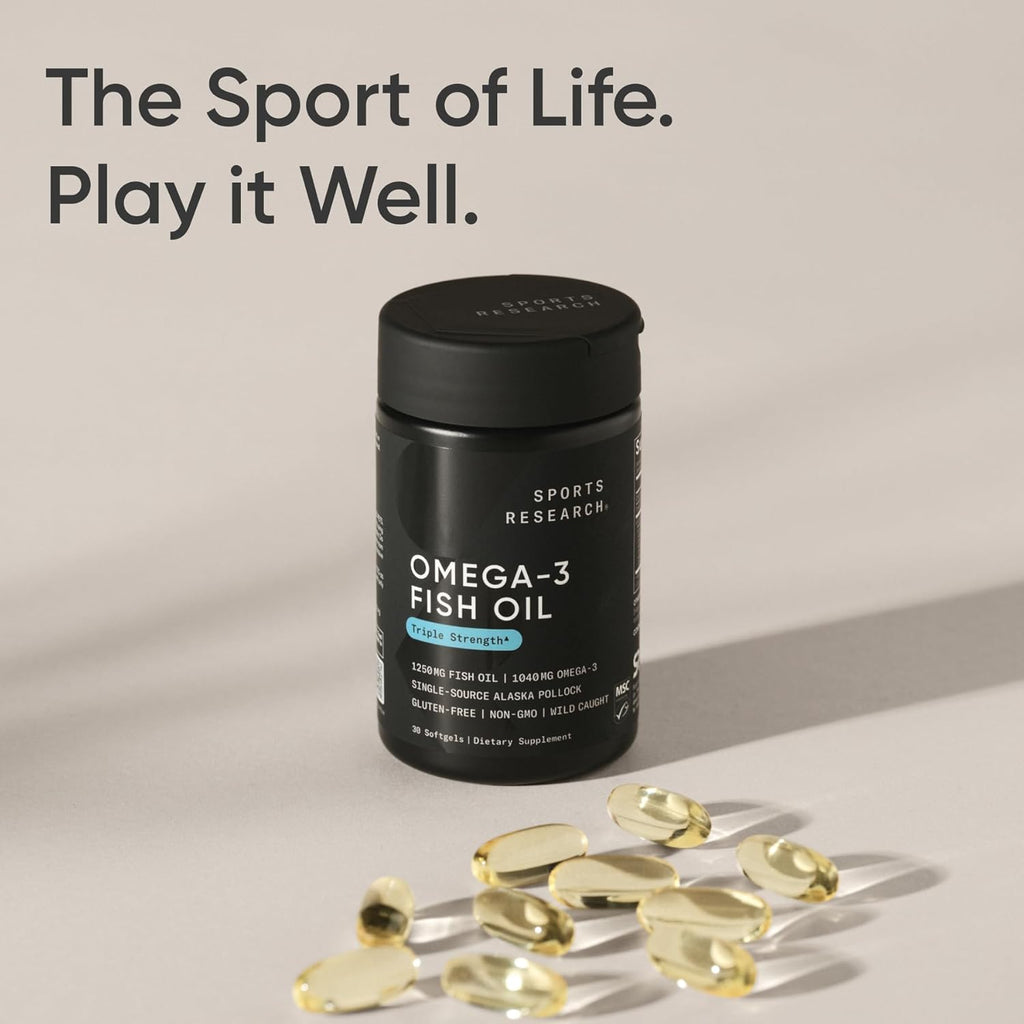 Triple Strength Omega 3 Fish Oil Supplement - Heart, Brain & Immune Support for Adults, Men & Women - 1250 Mg Capsules (30 Ct)