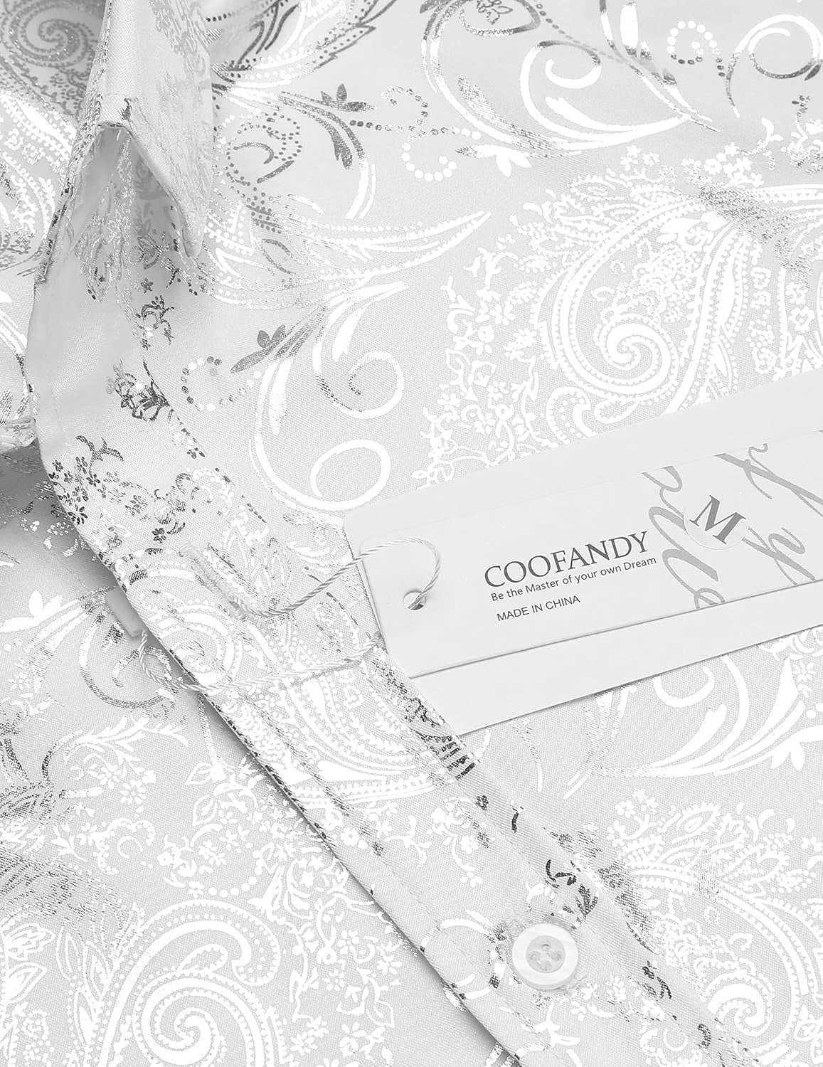 Men'S Paisley Shirt Luxury Disco Long Sleeve Button down Dress Shirts