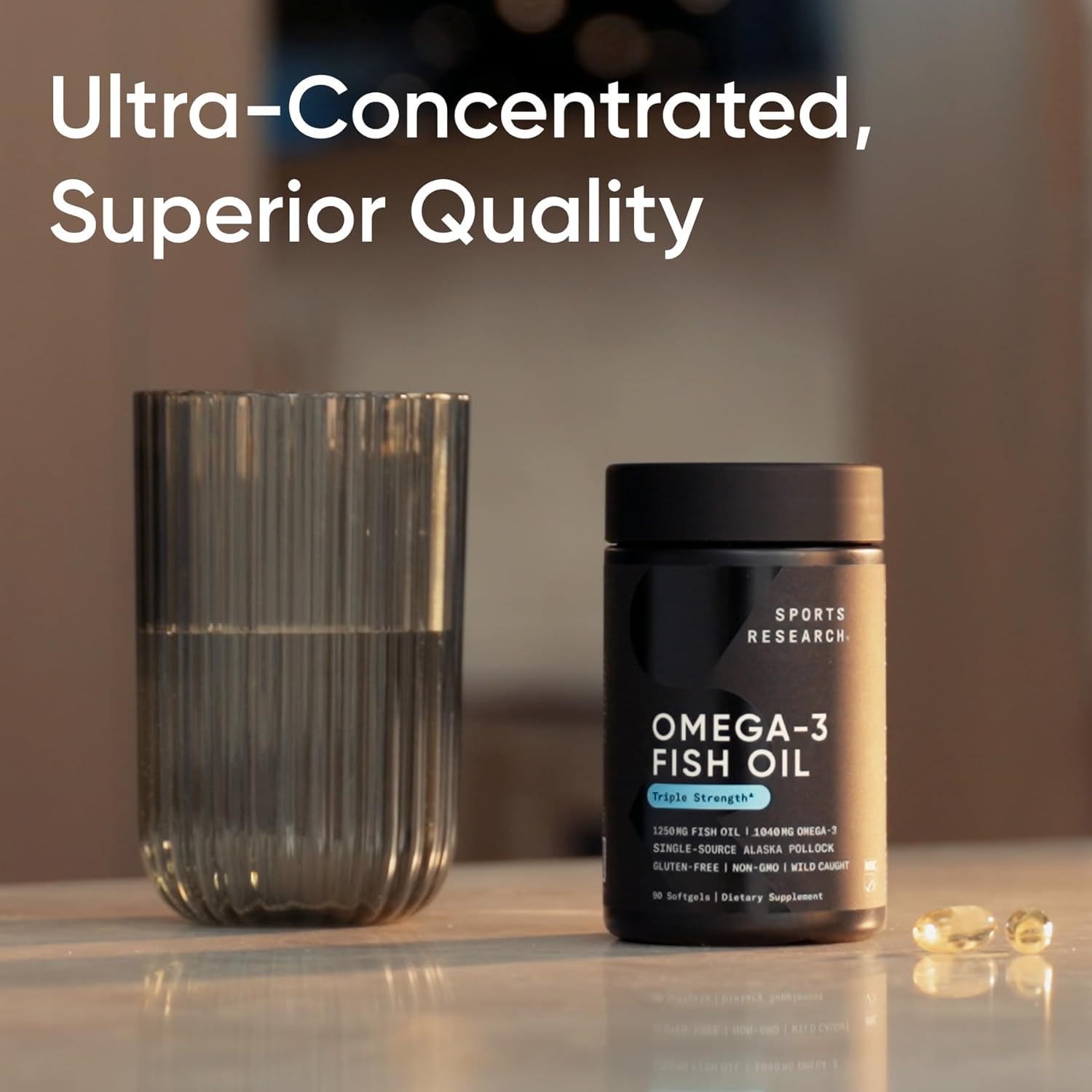 Triple Strength Omega 3 Fish Oil Supplement - Heart, Brain & Immune Support for Adults, Men & Women - 1250 Mg Capsules (30 Ct)