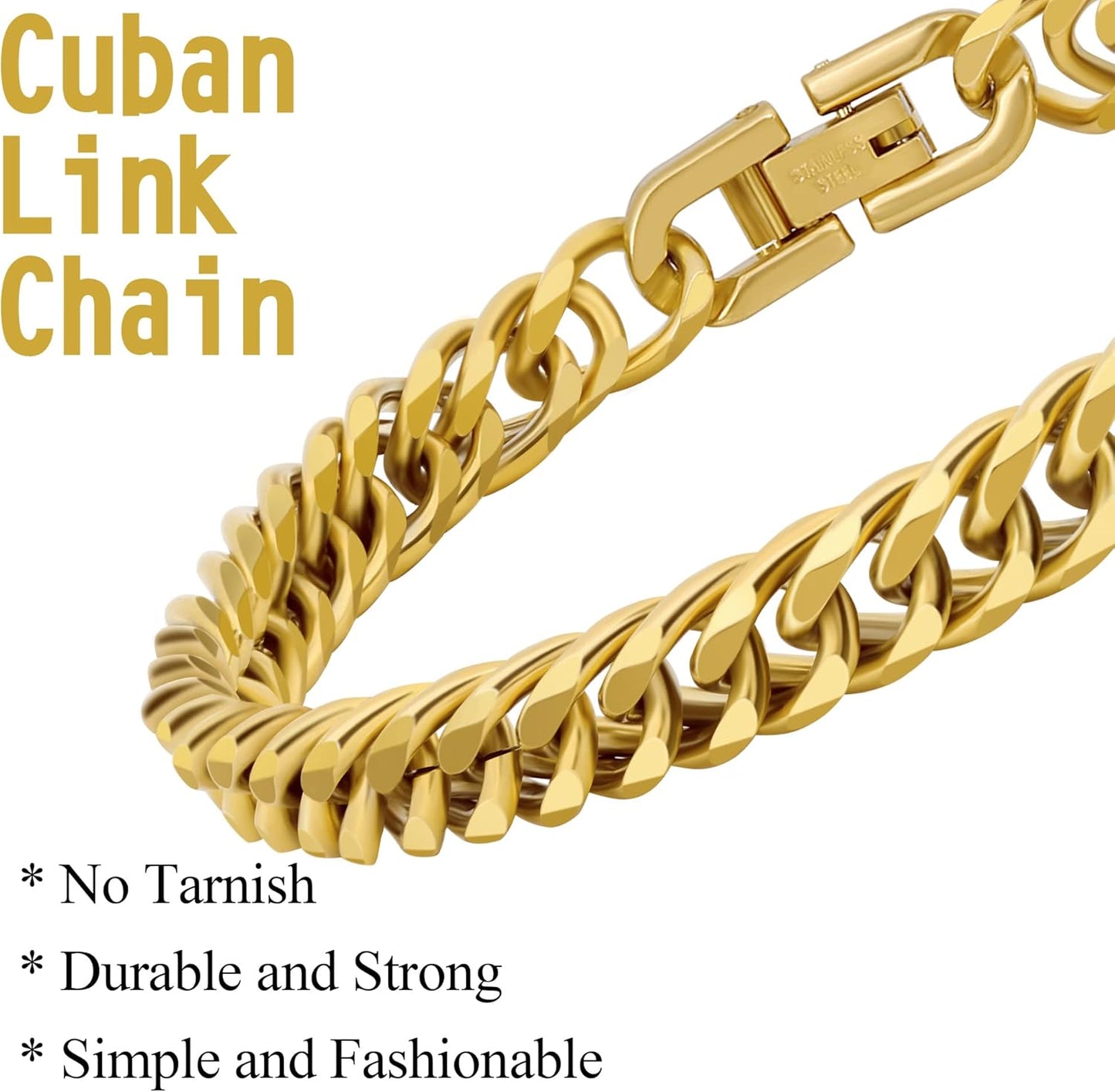 3PCS Cuban Link Bracelet Necklace