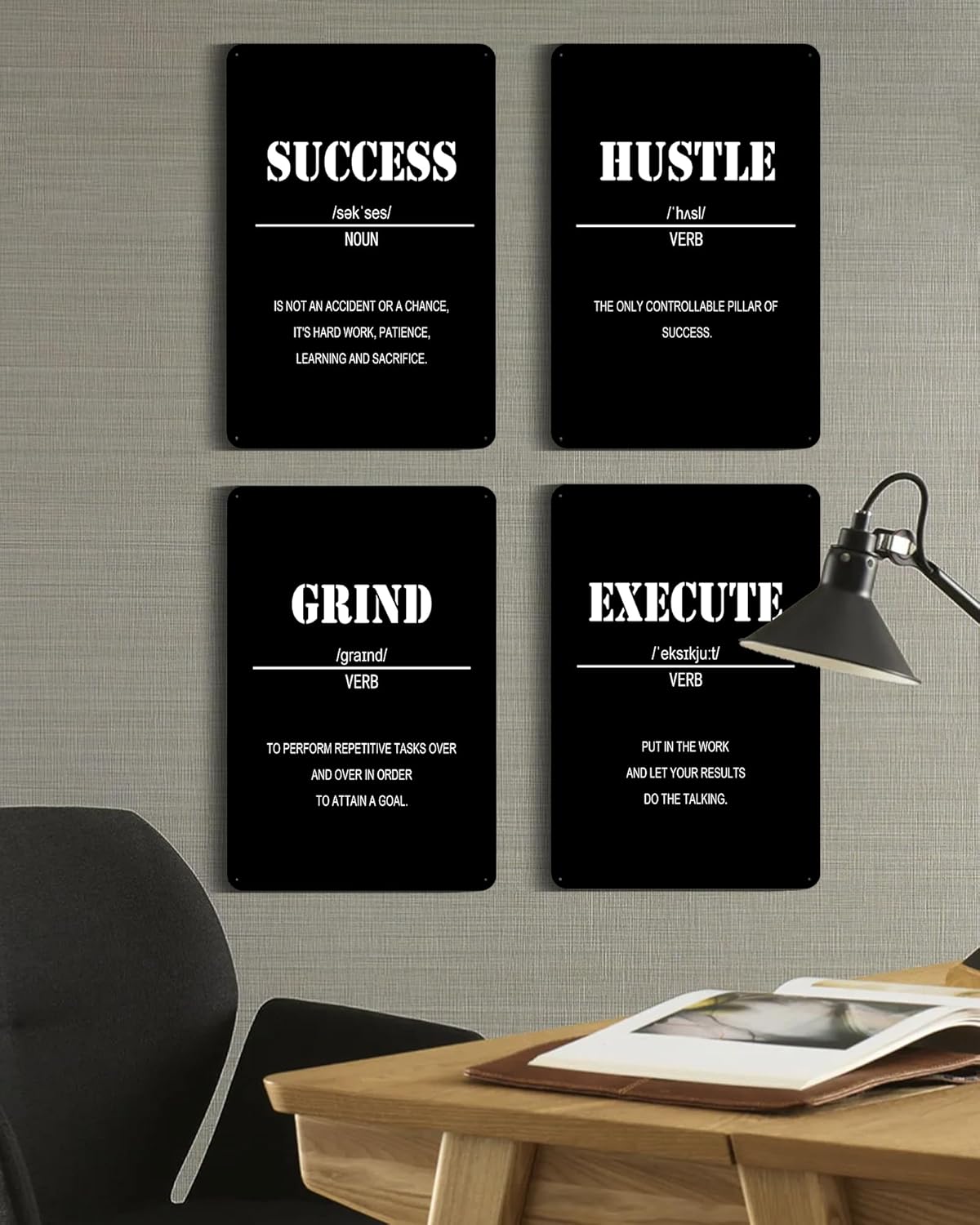 Inspirational Office Wall Sign Decor-set of 4