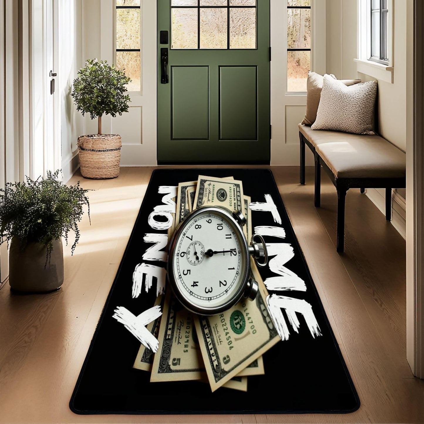 2X6 time is money rug