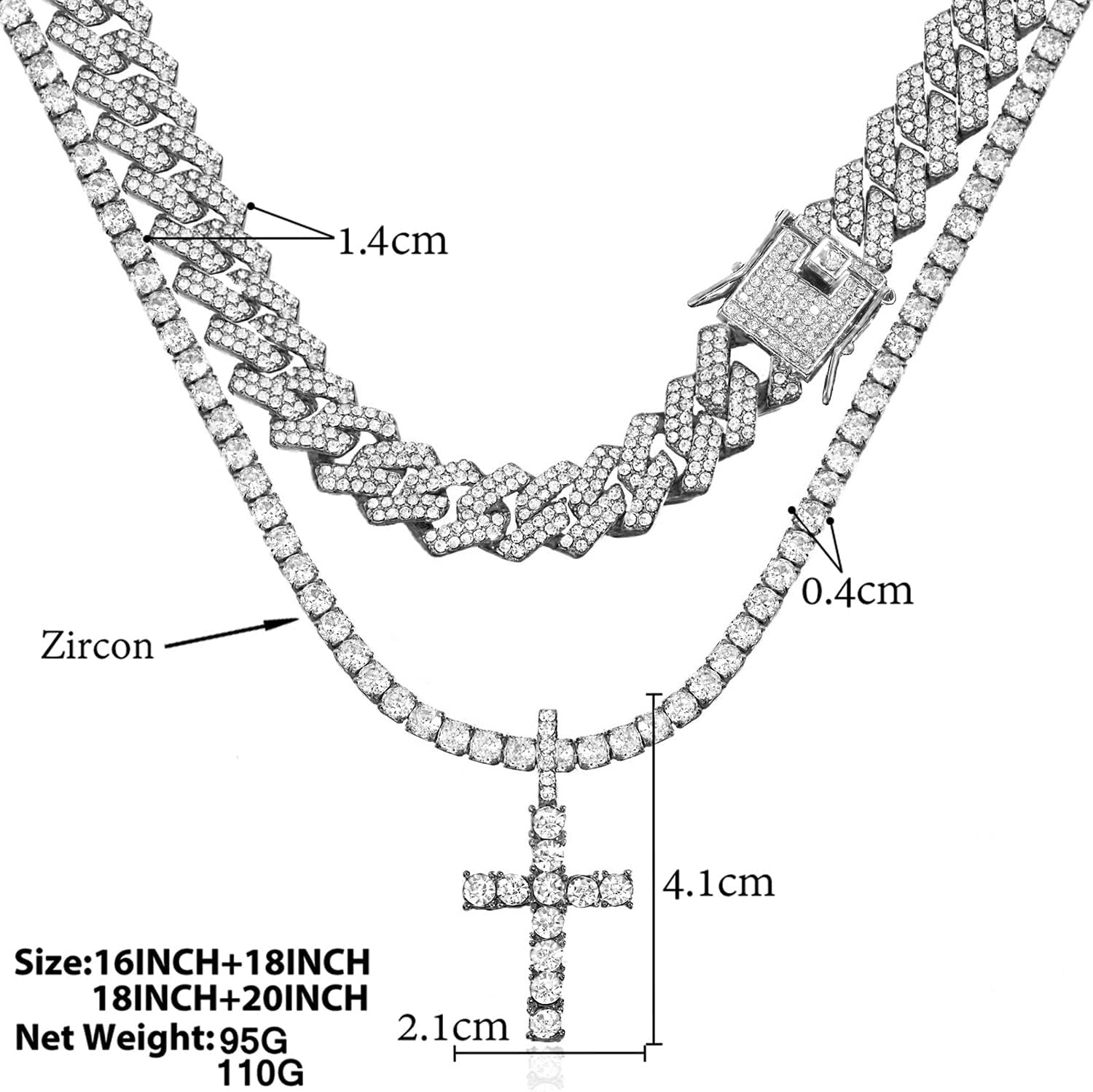 Cross Pendant Diamond Chain for Religious 