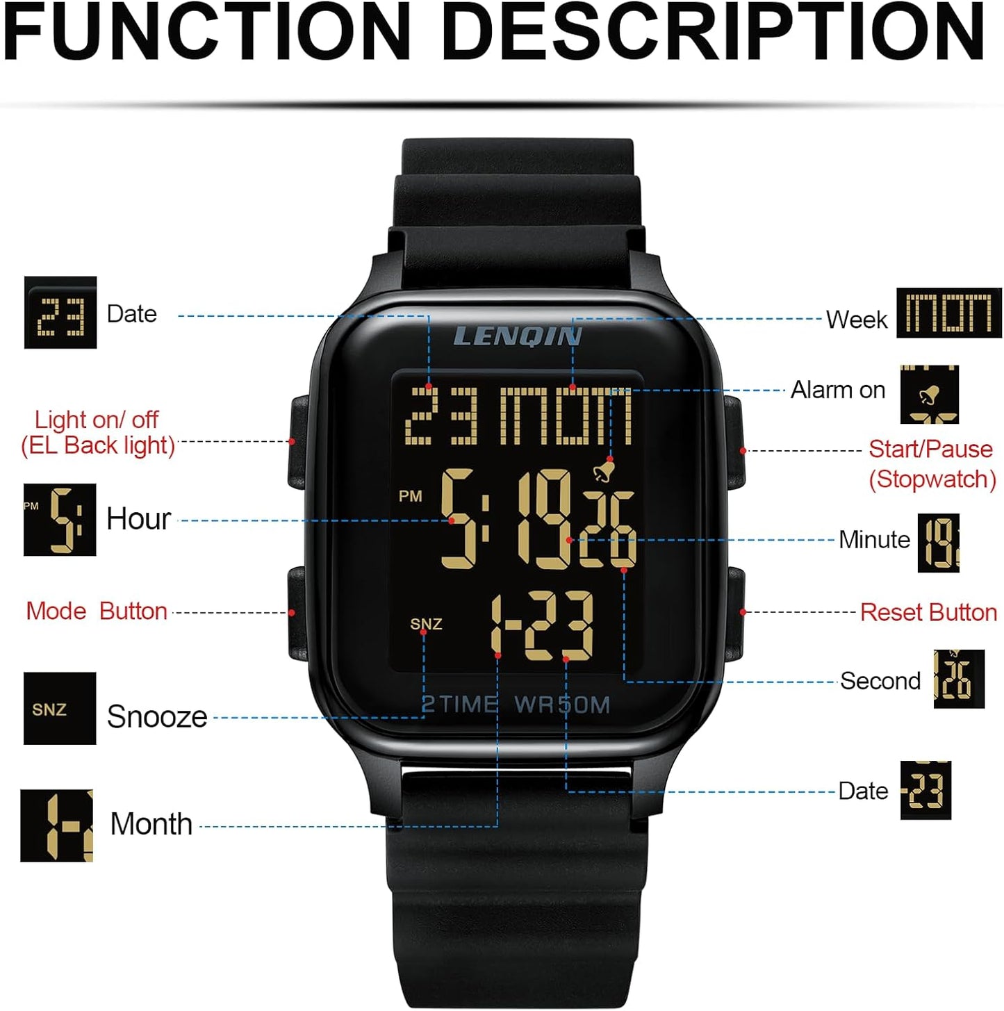  Digital Watch Ultra Thin 