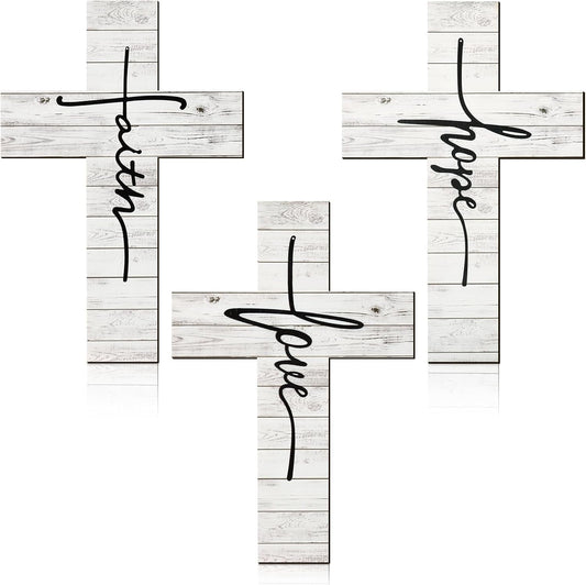 3 Pieces Faith Love Hope Cross Sign