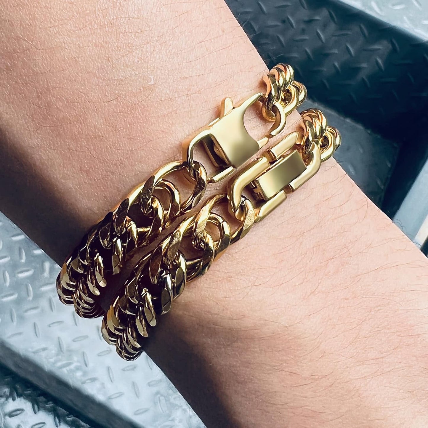 3PCS Cuban Link Bracelet Necklace