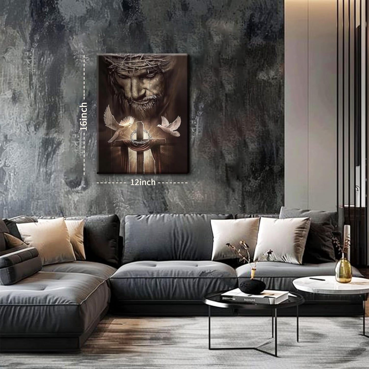 Jesus Christ Cross and Doves Religious Home Decor 