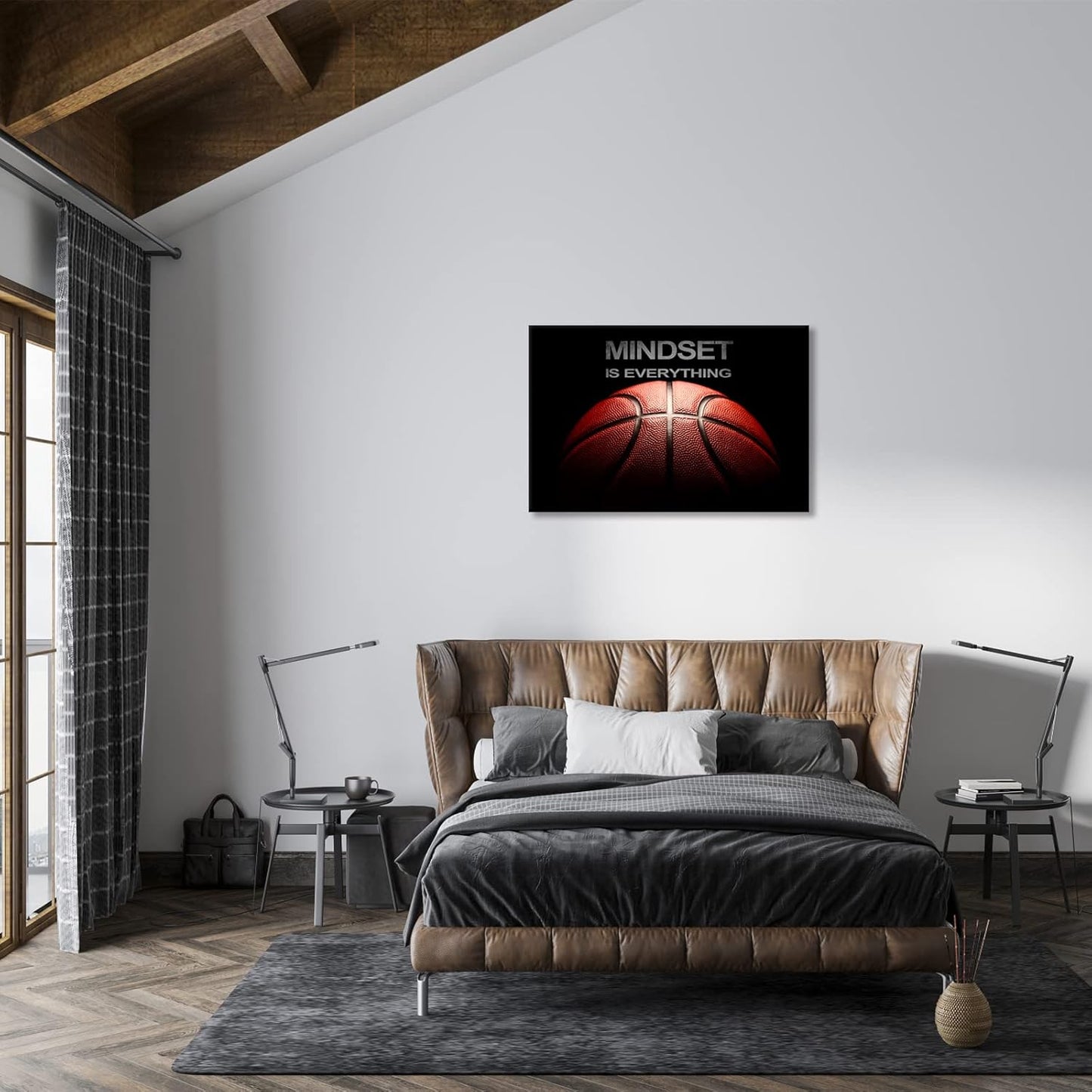 Inspirational Canvas Wall Art Success Ball Painting Office Decor Mindset Is Everything Motivational Poster for Office Living Room Framed Ready to Hang