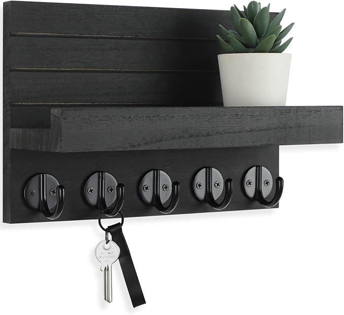 Decorative Key and Mail Holder with Shelf